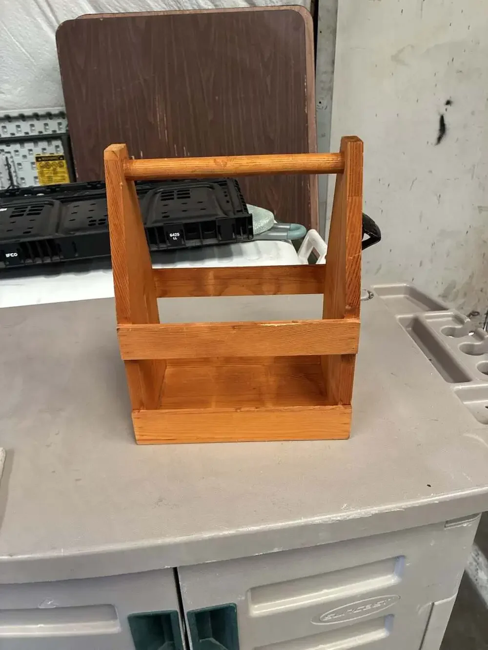 Rustic Wooden Six-Pack Beer Bottle Carrier Caddy with Built-in Bottle Opener